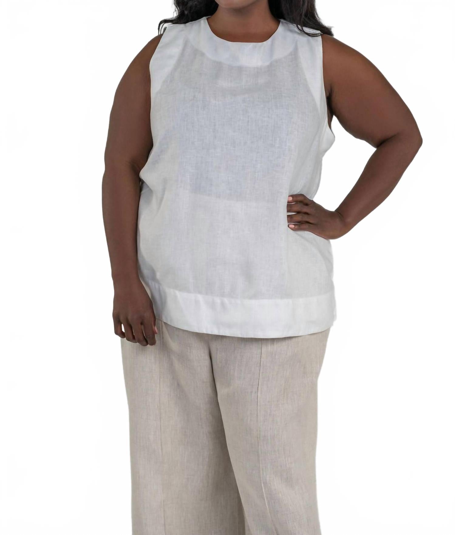 Блузка-топ Ava Linen Plus в белом цвете Adriana Contreras
Блузка-топ Ava Linen Plus в белом цвете Adriana Contreras