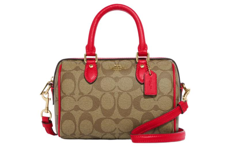 COACH Женская сумка через плечо из коровьей кожи среднего размера в розово-красном и коричневом цветах с монограммой
COACH Женская сумка через плечо из коровьей кожи среднего размера в розово-красном и коричневом цветах с монограммой