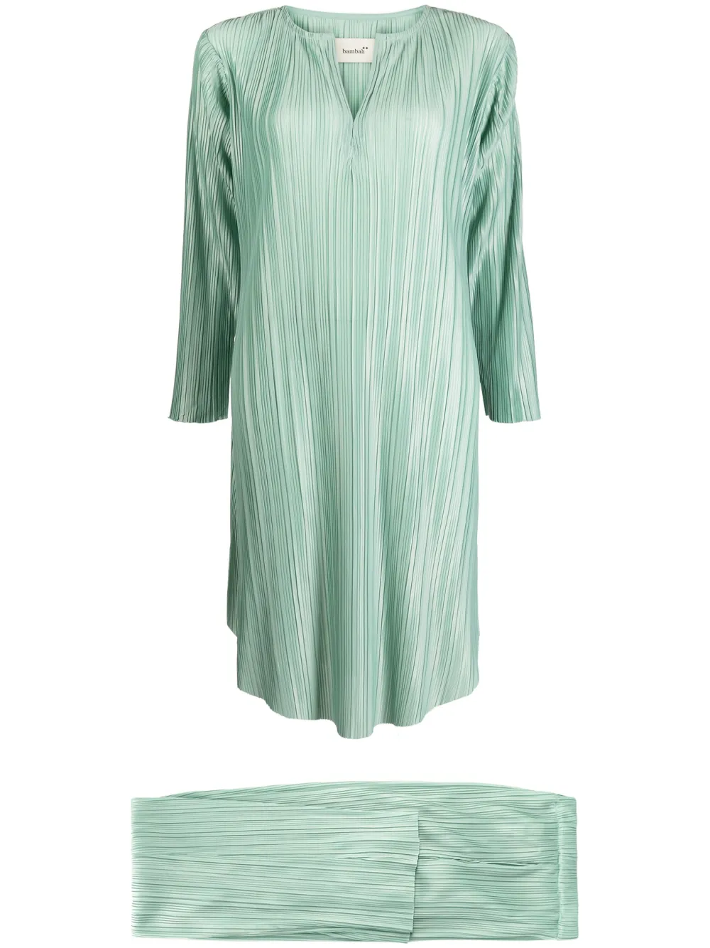 Плиссированный комплект из платья и брюк Bambah, зеленый
Плиссированный комплект из платья и брюк Bambah, зеленый
