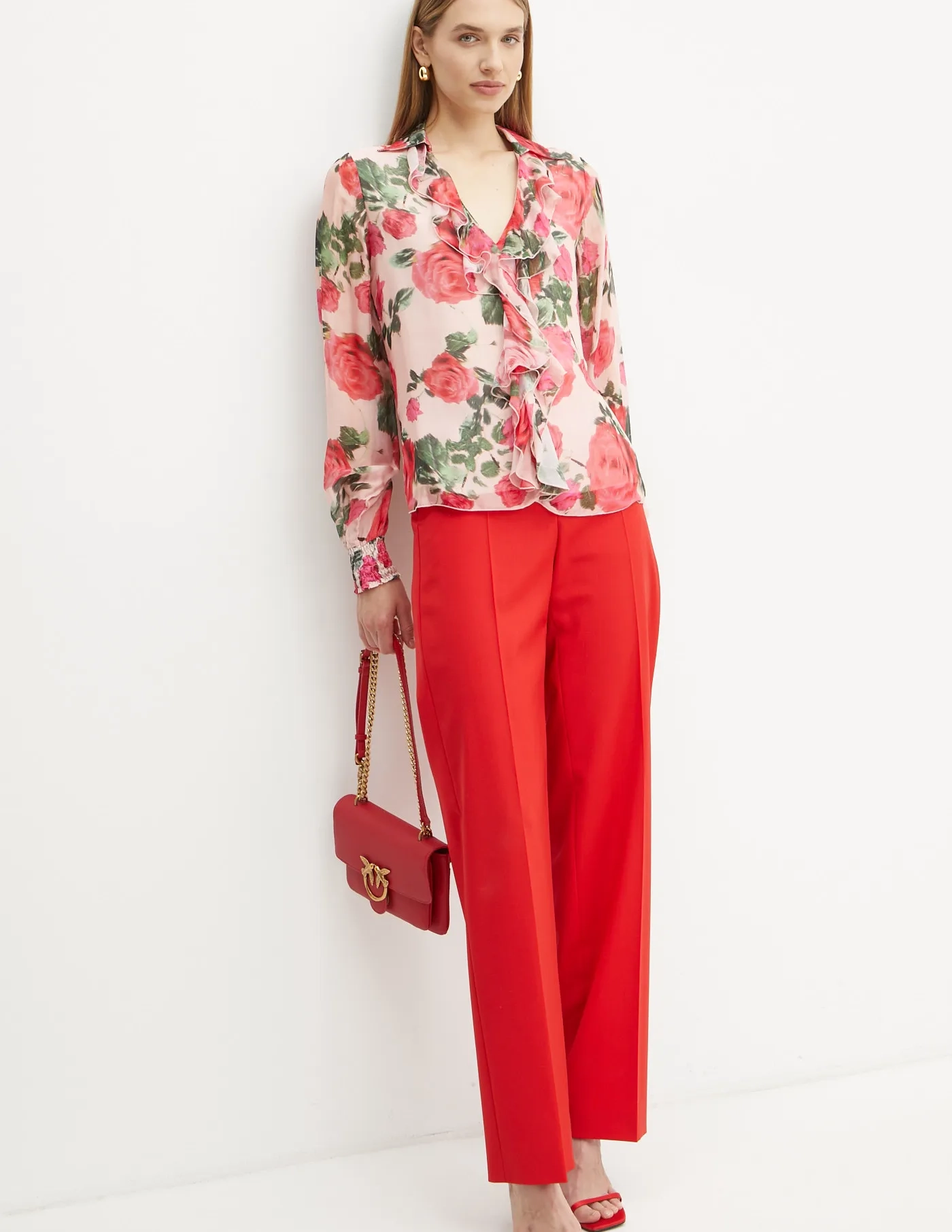 Кожаная сумочка Pinko, красный 
Кожаная сумочка Pinko, красный