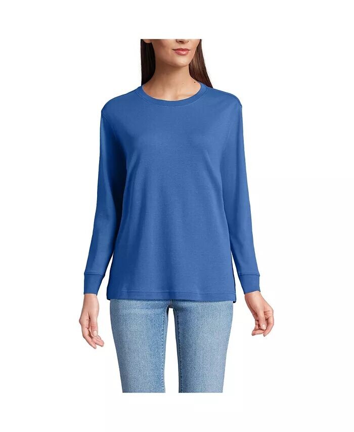 Женская хлопковая футболка с длинными рукавами интерлок с круглым вырезом Lands' End, синий
Женская хлопковая футболка с длинными рукавами интерлок с круглым вырезом Lands' End, синий