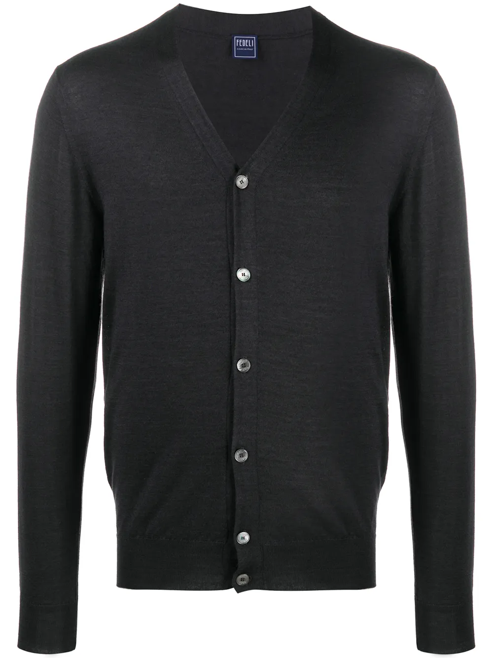Кардиган в рубчик с V-образным вырезом Fedeli, серый
Кардиган в рубчик с V-образным вырезом Fedeli, серый