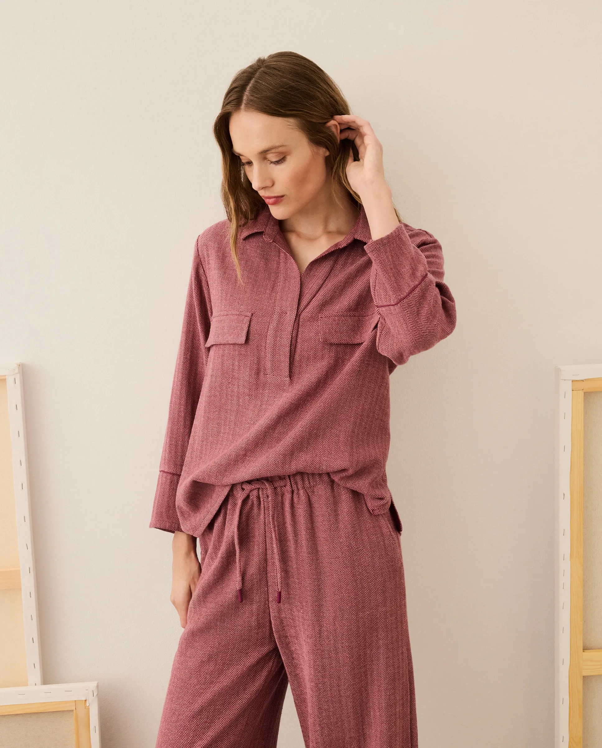 Блузка в елочку с длинным рукавом Stella Rittwagen, бордовый
Блузка в елочку с длинным рукавом Stella Rittwagen, бордовый