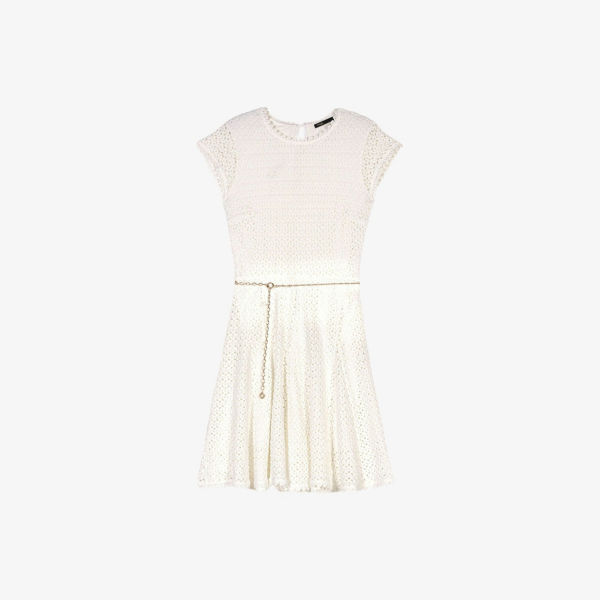 Платье мини Maje с коротким рукавом и цепочкой-поясом вязаное, белый
Платье мини Maje с коротким рукавом и цепочкой-поясом вязаное, белый