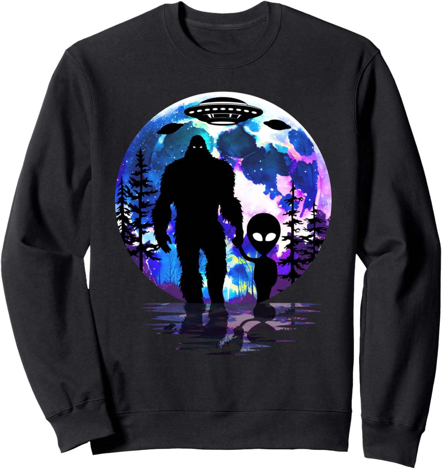 Толстовка с изображением инопланетянина и Бигфута, луны, сасквоча, внеземного существа и НЛО Alien & Bigfoot Believers Moon Sasquatch Tops, черный
Толстовка с изображением инопланетянина и Бигфута, луны, сасквоча, внеземного существа и НЛО Alien & Bigfoot Believers Moon Sasquatch Tops, черный