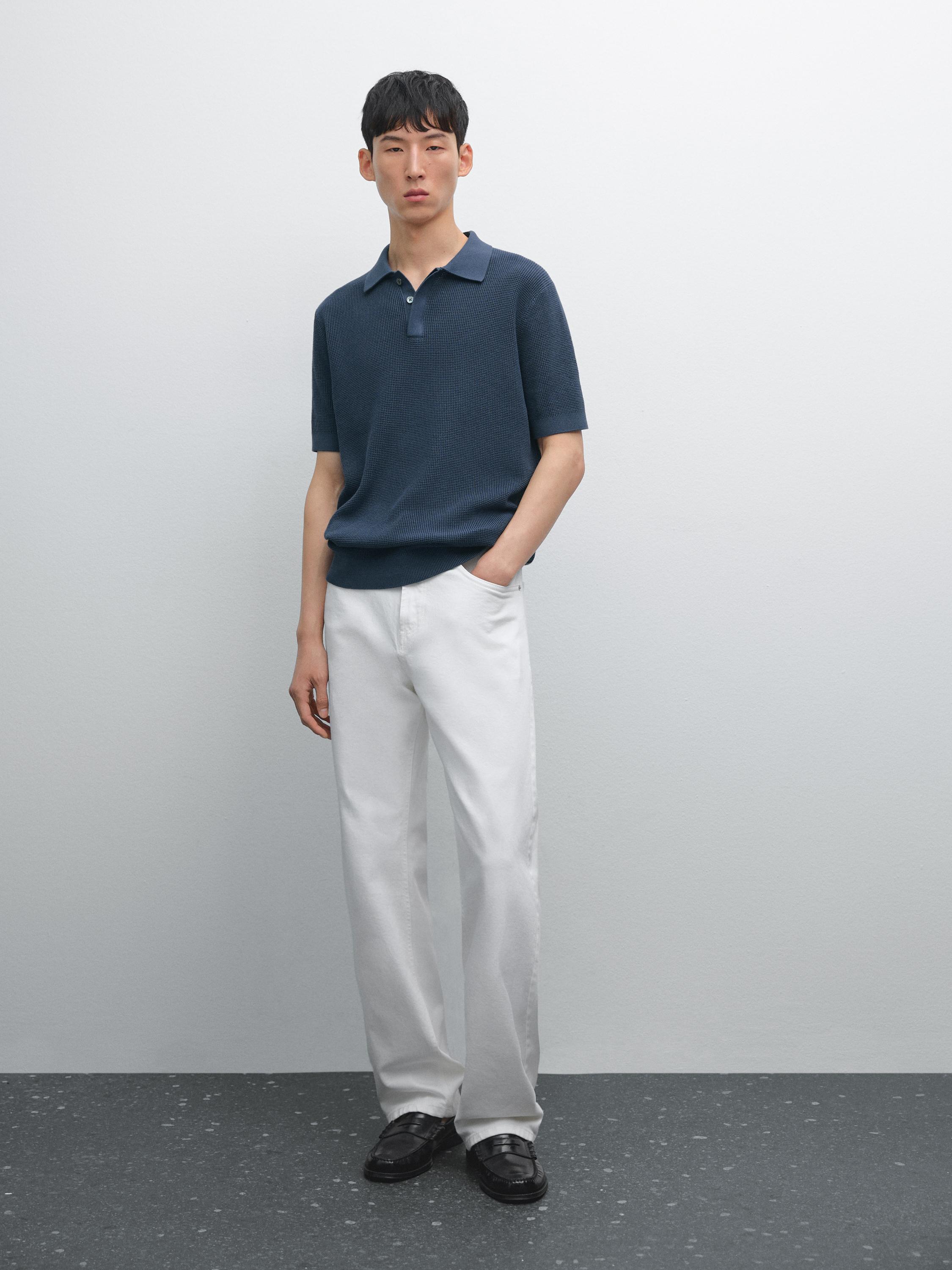 Футболка-Поло из текстурированного хлопкового трикотажа Massimo Dutti, синий
Футболка-Поло из текстурированного хлопкового трикотажа Massimo Dutti, синий