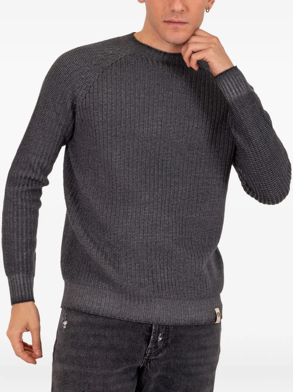 Ребристый свитер с рукавами реглан h953, серый
Ребристый свитер с рукавами реглан h953, серый