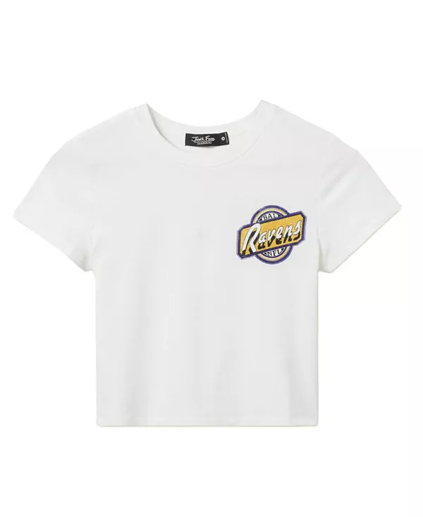 Женская футболка с надписью "NFL Baltimore Ravens Cheers Baby Tee" Junk Food Clothing, белый
Женская футболка с надписью "NFL Baltimore Ravens Cheers Baby Tee" Junk Food Clothing, белый