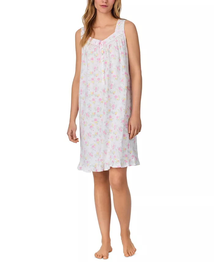 Женская хлопковая ночная сорочка без рукавов с цветочным принтом Eileen West, белый
Женская хлопковая ночная сорочка без рукавов с цветочным принтом Eileen West, белый