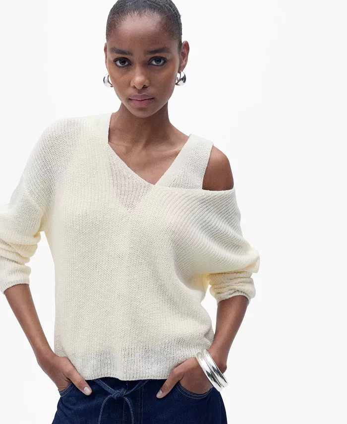 Женский вязаный свитер с V-образным вырезом MANGO, коричневый/бежевый
Женский вязаный свитер с V-образным вырезом MANGO, коричневый/бежевый