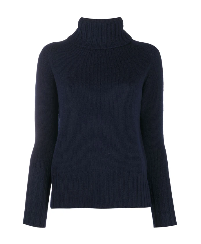 Темно-Синий свитер с высоким воротником из мериносовой шерсти Drumohr, синий
Темно-Синий свитер с высоким воротником из мериносовой шерсти Drumohr, синий