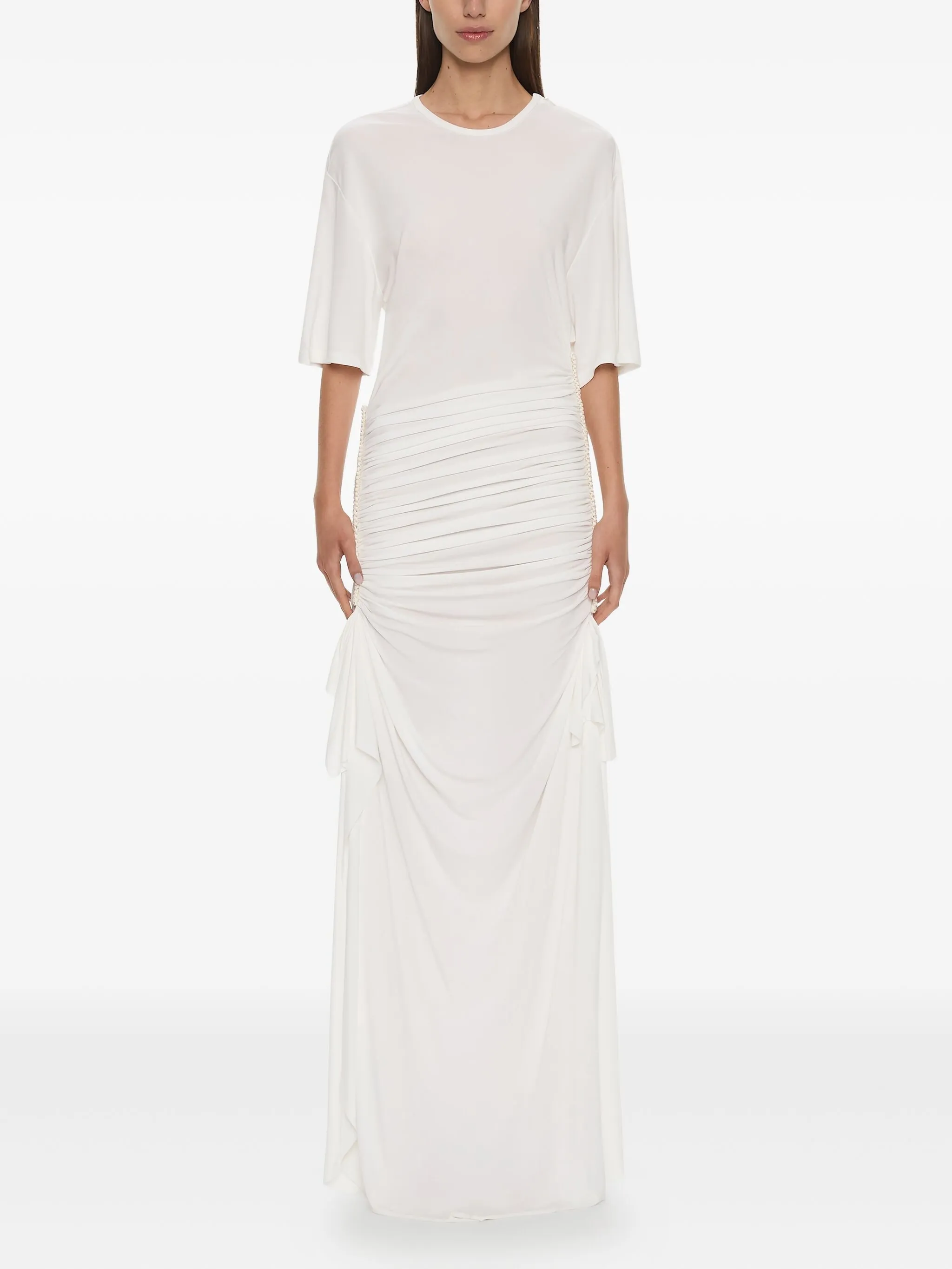 Платье макси Shibari со сборками Christopher Esber, белый
Платье макси Shibari со сборками Christopher Esber, белый