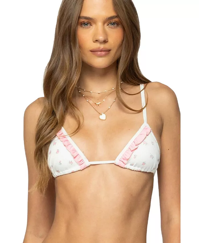 Женский бикини-топ Ira Floral Triangle Edikted, белый 
Женский бикини-топ Ira Floral Triangle Edikted, белый