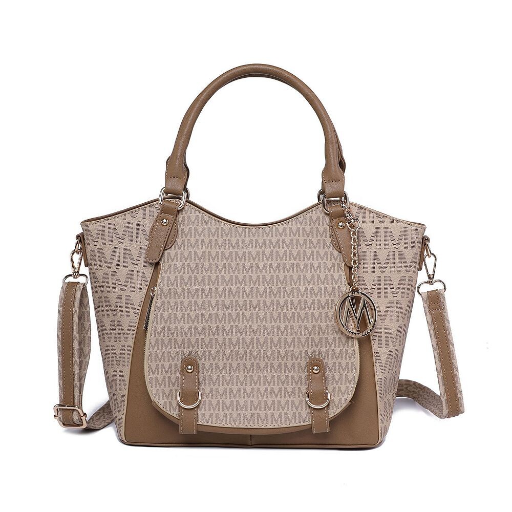 Женская сумка-саквояж из веганской кожи Talula Signature с принтом Mkf Collection от Mia K MKF Collection, бежевый 
Женская сумка-саквояж из веганской кожи Talula Signature с принтом Mkf Collection от Mia K MKF Collection, бежевый