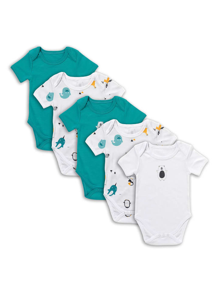 Schlummersack Детские бодики с короткими рукавами из органического хлопка, 5 штук, бирюзовый цвет
Schlummersack Детские бодики с короткими рукавами из органического хлопка, 5 штук, бирюзовый цвет