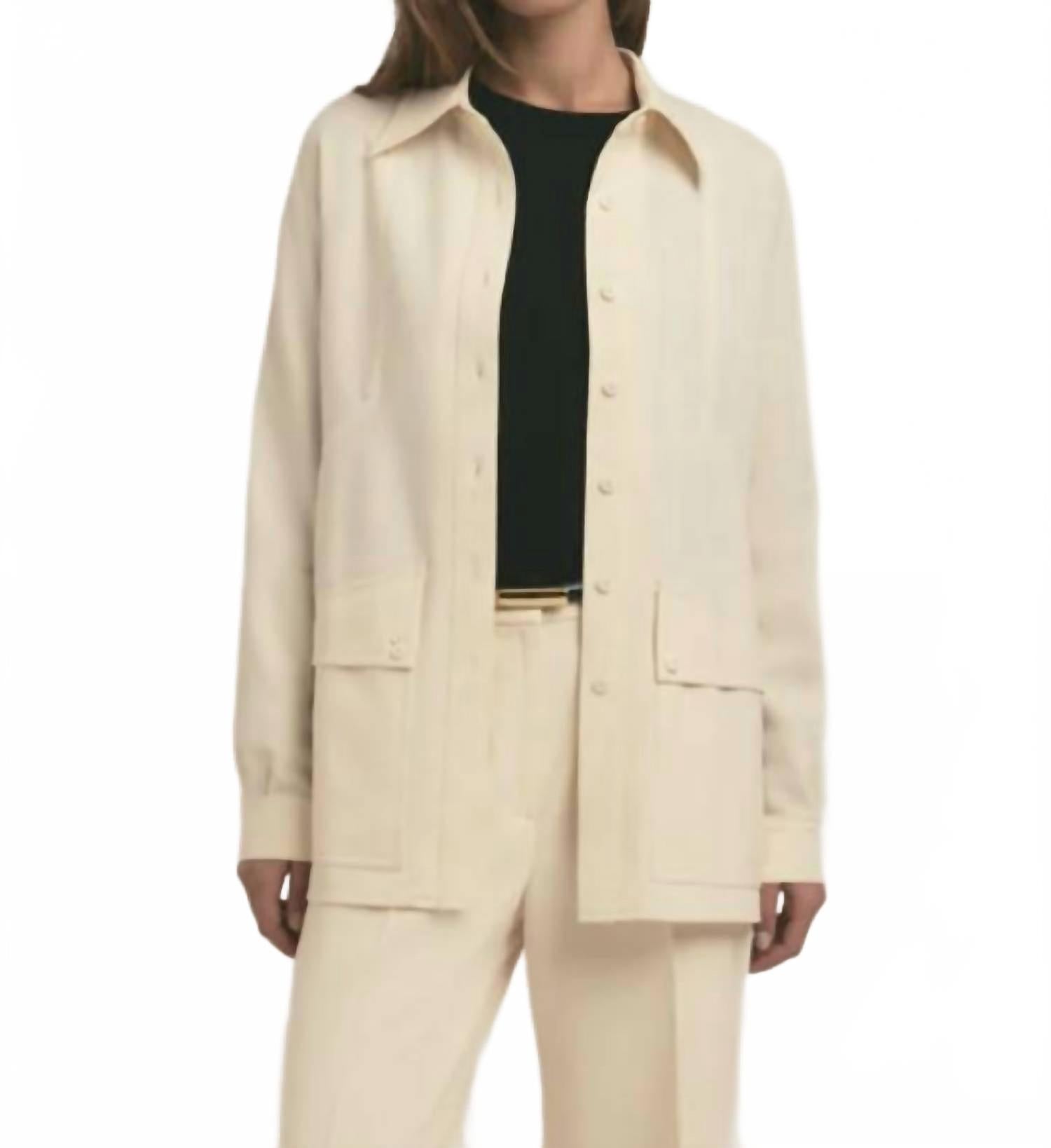 Норовая рубашка-жакет в цвете ваниль Favorite Daughter, Vanilla
Норовая рубашка-жакет в цвете ваниль Favorite Daughter, Vanilla