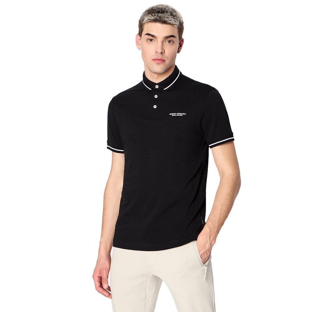 Поло Armani Exchange 8NZFFM_ZJ5DZ, черный 
Поло Armani Exchange 8NZFFM_ZJ5DZ, черный