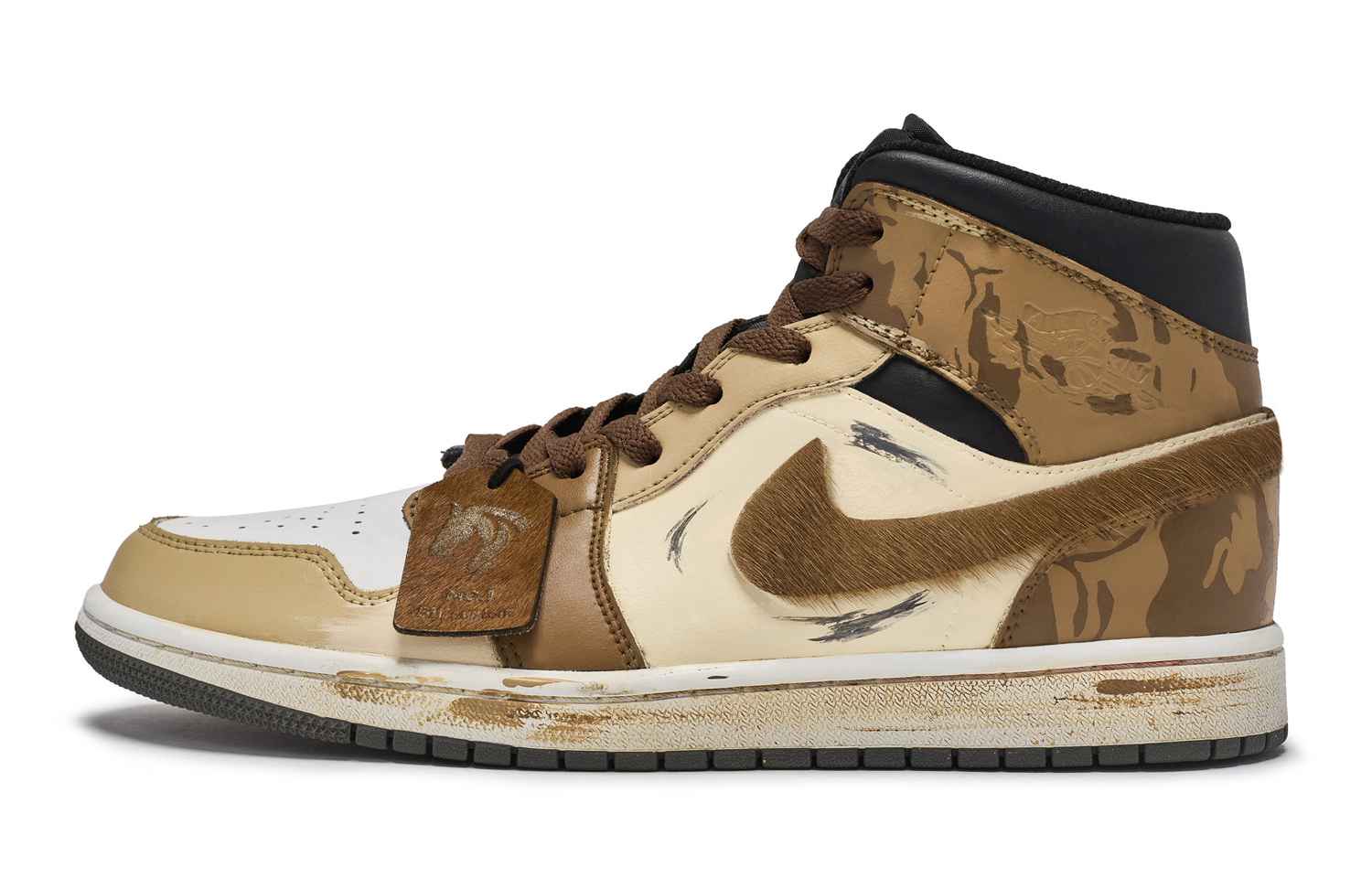 Jordan Air 1 811 Manufacturing, Universe Mid top Vintage Basketball Shoes Unisex Brown White Black
Jordan Air 1 811 Manufacturing, Universe Mid top Vintage Basketball Shoes Unisex Brown White Black