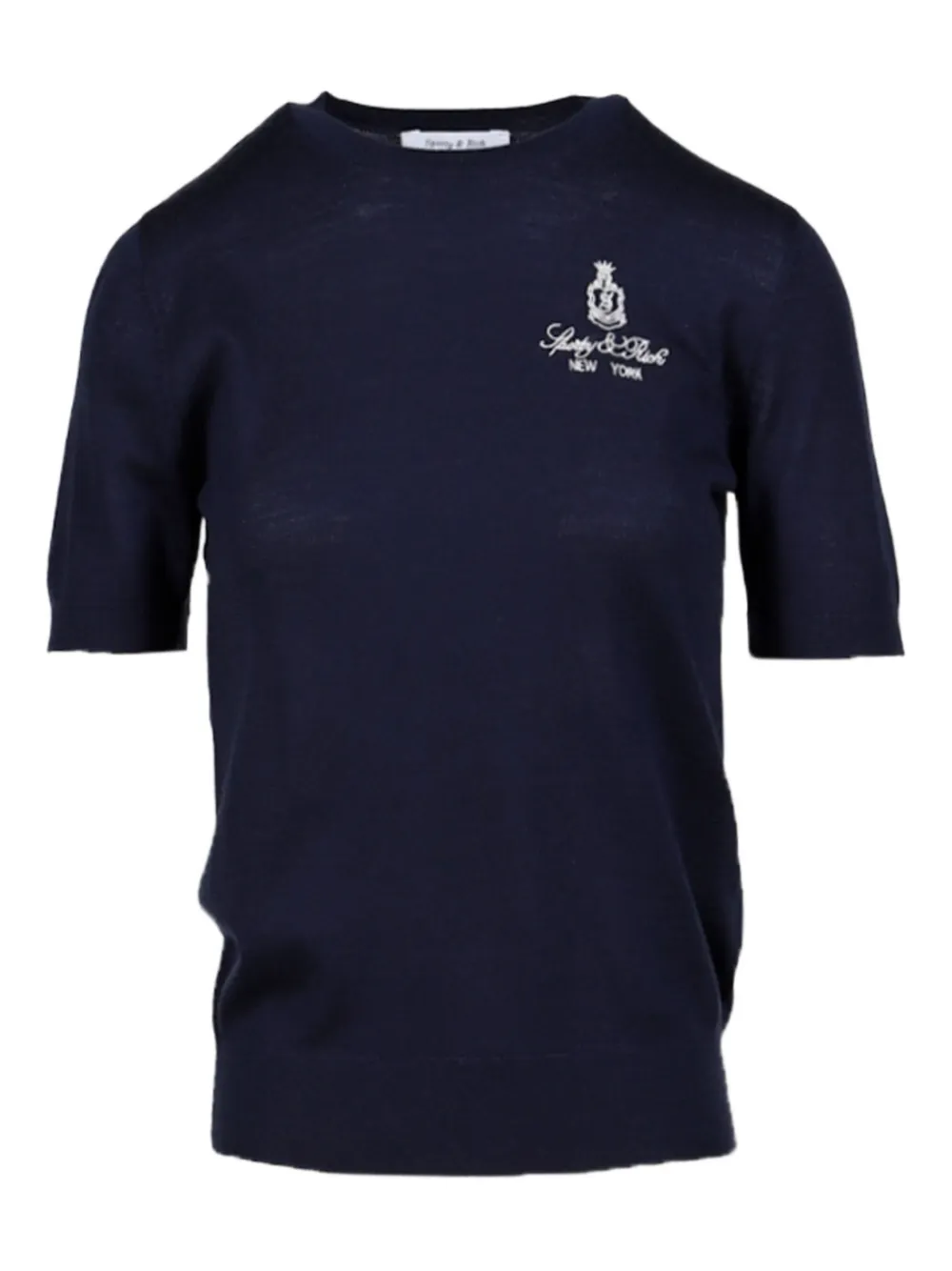 Трикотажный топ с короткими рукавами Sporty & Rich, синий
Трикотажный топ с короткими рукавами Sporty & Rich, синий