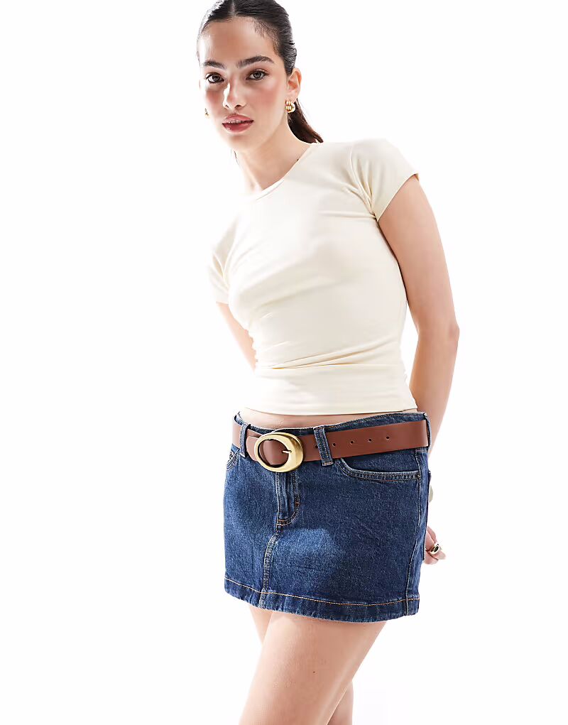 Юбка из денима Cotton:On Micro low темно-синего цвета
Юбка из денима Cotton:On Micro low темно-синего цвета