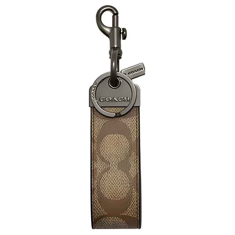 COACH Сумка-брелок из замши с покрытием из ткани для женщин, коричневая
COACH Сумка-брелок из замши с покрытием из ткани для женщин, коричневая