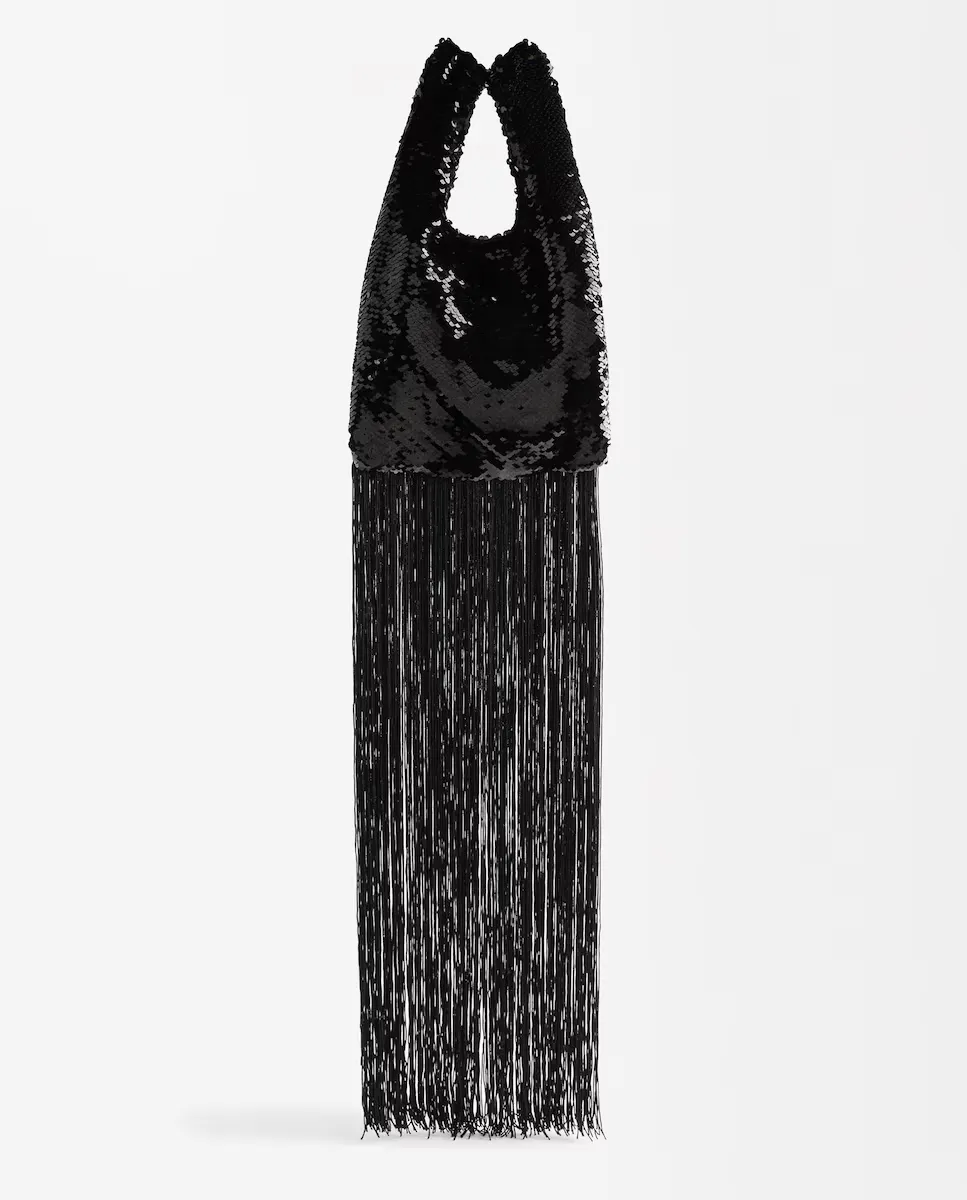 Праздничная сумка с пайетками и длинной бахромой без застежки Parfois, черный
Праздничная сумка с пайетками и длинной бахромой без застежки Parfois, черный