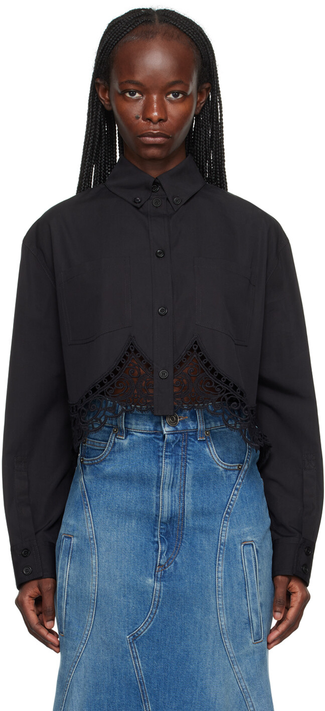 Черная укороченная рубашка Burberry
Черная укороченная рубашка Burberry