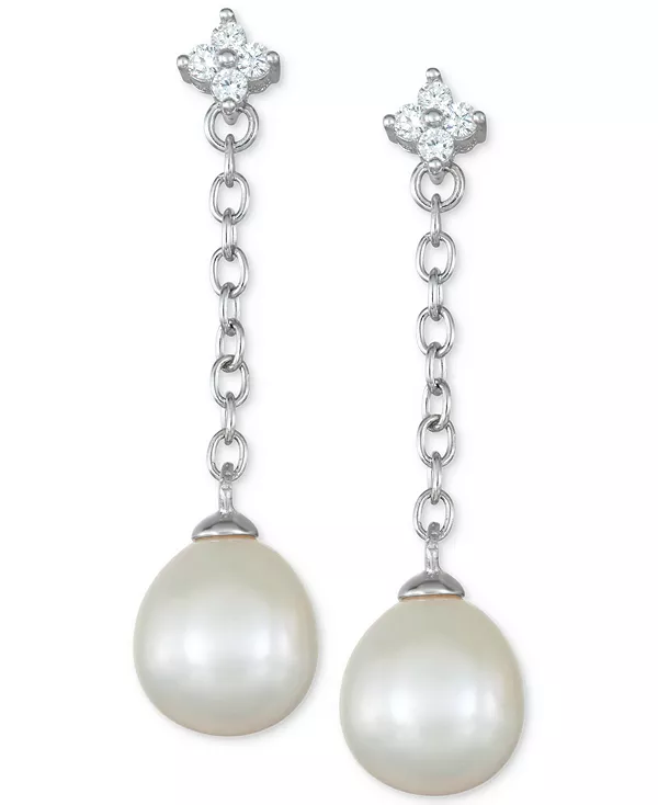 Серьги-Цепочки с цветком из культивированного пресноводного жемчуга (8 мм) и кубических цирконий из стерлингового серебра Macy'S, silver
Серьги-Цепочки с цветком из культивированного пресноводного жемчуга (8 мм) и кубических цирконий из стерлингового серебра Macy'S, silver