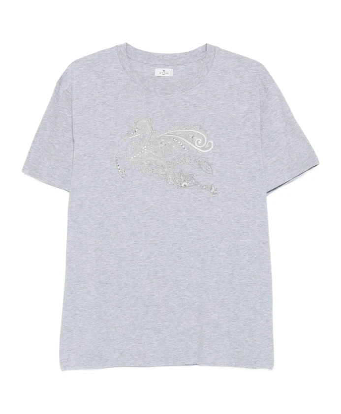 Футболка из серого хлопка с птичьим мотивом Etro, серый
Футболка из серого хлопка с птичьим мотивом Etro, серый