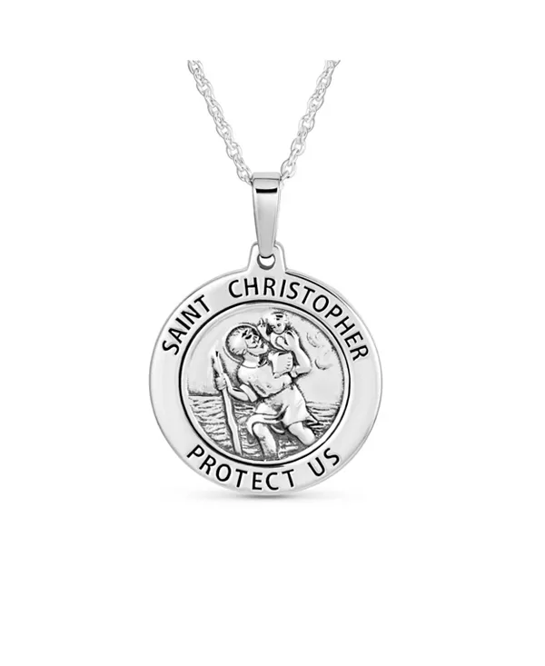 Большой религиозный медальон с круглой подвеской в виде святого Христофора, покровителя безопасного путешествия, «Защити нас», стерлинговое серебро Bling Jewelry, silver
Большой религиозный медальон с круглой подвеской в виде святого Христофора, покровителя безопасного путешествия, «Защити нас», стерлинговое серебро Bling Jewelry, silver