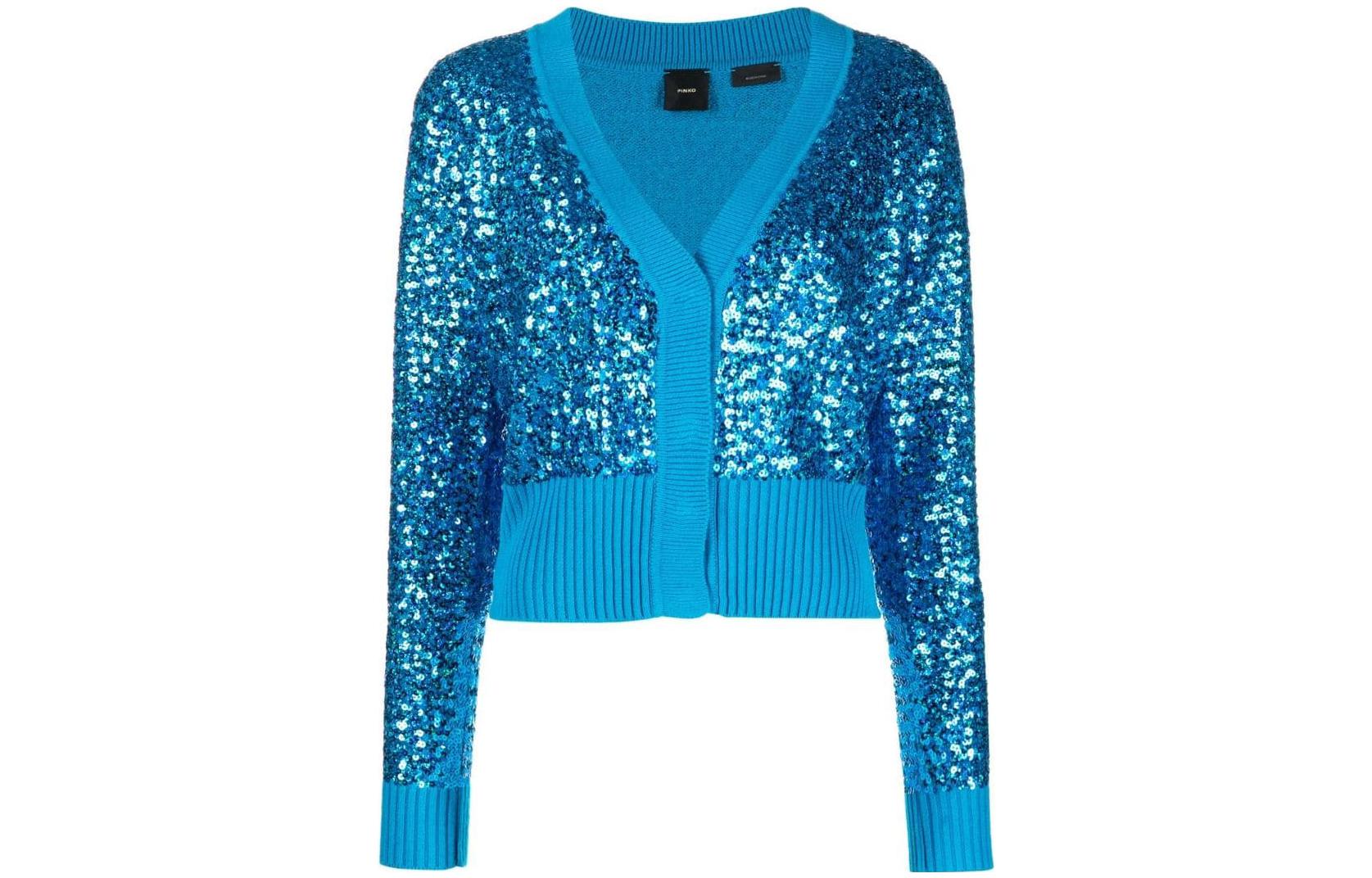 Весна-Лето 2023 Кашемировый свитер Женский голубой PINKO 
Весна-Лето 2023 Кашемировый свитер Женский голубой PINKO