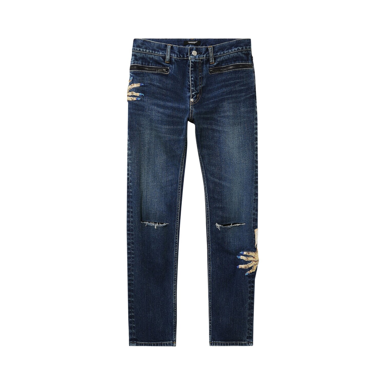 Джинсы Undercover с вышивкой бисером, цвет Индиго
Джинсы Undercover с вышивкой бисером, цвет Индиго