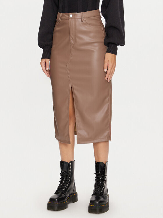 Юбка из искусственной кожи, стандартного кроя Only, коричневый
Юбка из искусственной кожи, стандартного кроя Only, коричневый
