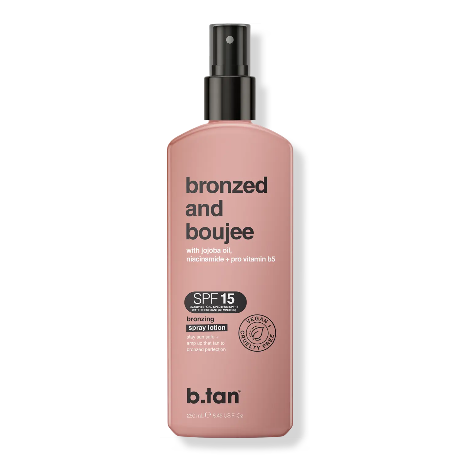 Бронзирующий спрей-лосьон Bronzed And Boujee SPF 15 b.tan
Бронзирующий спрей-лосьон Bronzed And Boujee SPF 15 b.tan