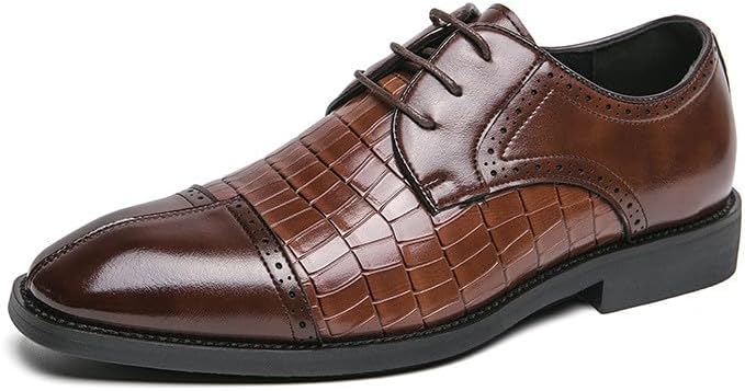 Мужские кожаные туфли Santimon с крокодиловым узором, шнуровкой иоксфорды для деловых встреч, свадеб и официальных мероприятий, дерби, коричневый
Мужские кожаные туфли Santimon с крокодиловым узором, шнуровкой иоксфорды для деловых встреч, свадеб и официальных мероприятий, дерби, коричневый