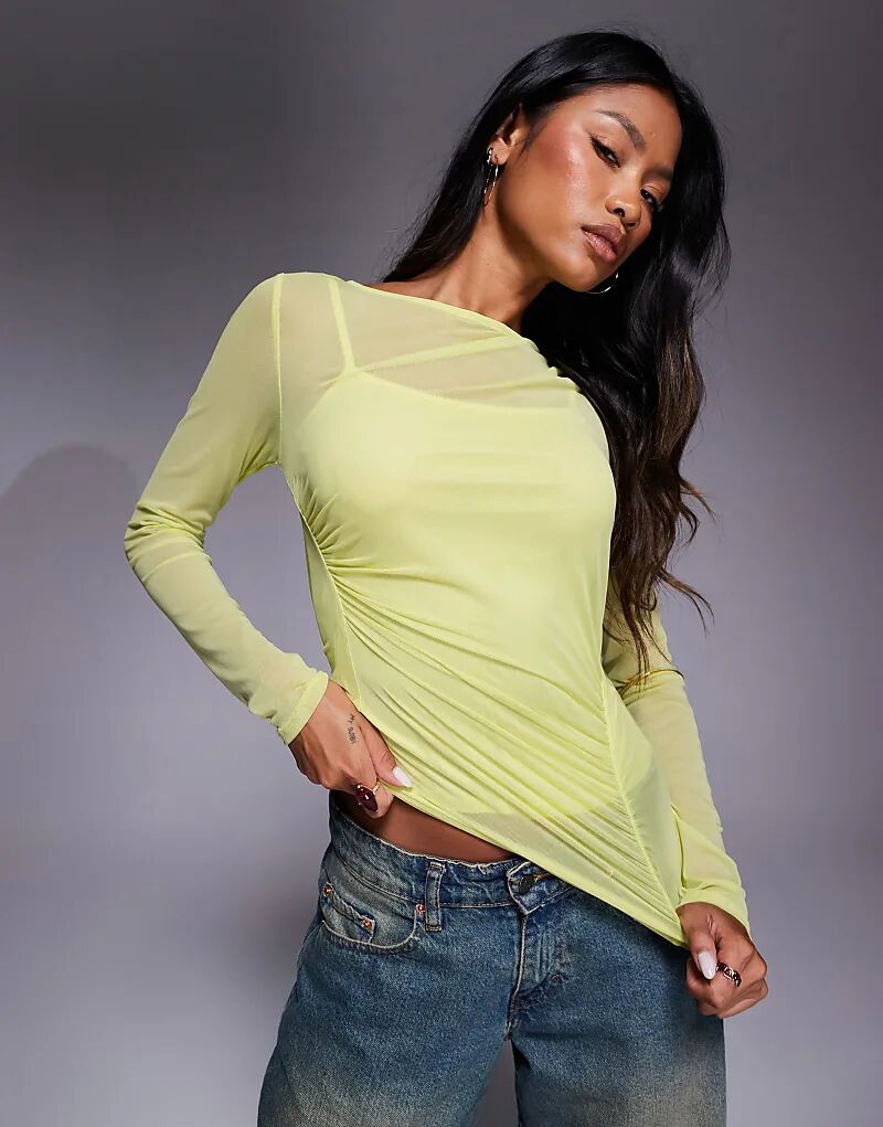 Топ River Island с разрезом по горловине и сборками, сетчатый, светло-зеленого цвета
Топ River Island с разрезом по горловине и сборками, сетчатый, светло-зеленого цвета