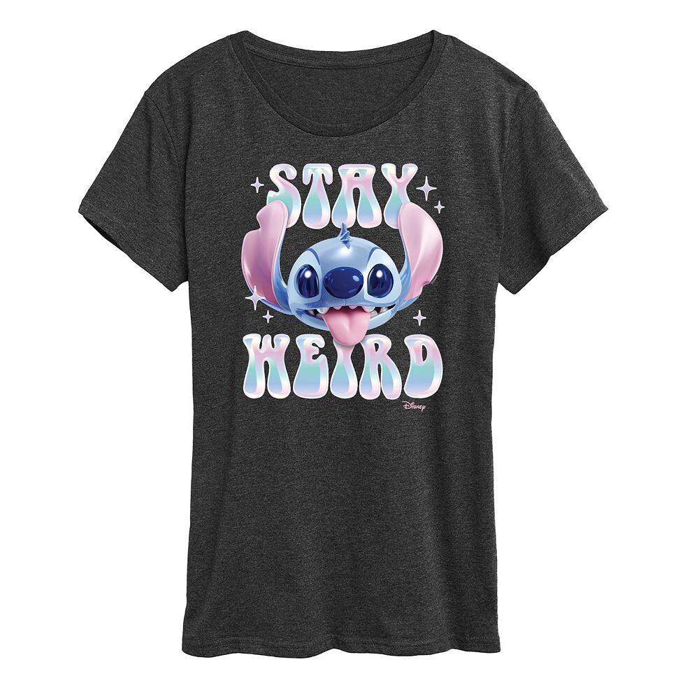 Женская футболка с рисунком Disney's Lilo & Stitch Stay Weird, цвет Heather Charcoal
Женская футболка с рисунком Disney's Lilo & Stitch Stay Weird, цвет Heather Charcoal