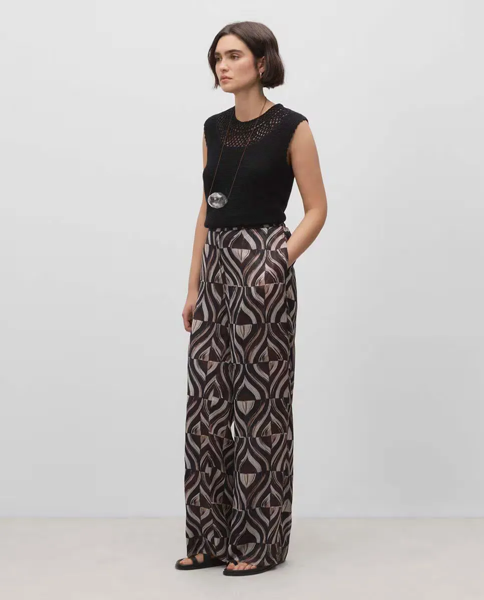 Женские брюки свободного кроя с принтом Simorra, коричневый 
Женские брюки свободного кроя с принтом Simorra, коричневый