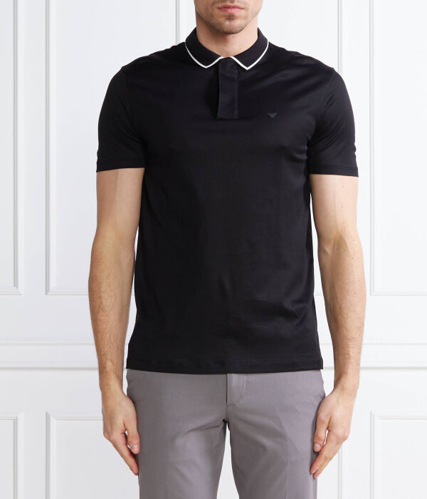 Рубашка поло Regular fit Emporio Armani, черный 
Рубашка поло Regular fit Emporio Armani, черный