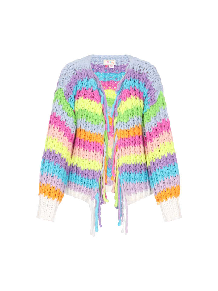 Женский кардиган синего цвета с разноцветными вставками IZIA
Женский кардиган синего цвета с разноцветными вставками IZIA