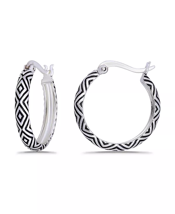 Серьги-Кольца с оксидированным геометрическим узором Macy'S, silver
Серьги-Кольца с оксидированным геометрическим узором Macy'S, silver