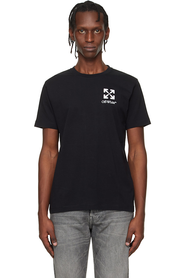 Off-White Черная футболка с тонким логотипом в виде маленькой стрелы
Off-White Черная футболка с тонким логотипом в виде маленькой стрелы