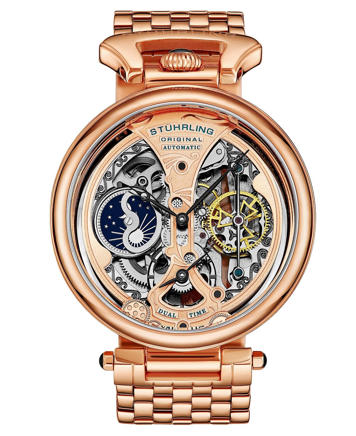 Мужские автоматические часы с браслетом и звеньями цвета розового золота, 46 мм Stuhrling
Мужские автоматические часы с браслетом и звеньями цвета розового золота, 46 мм Stuhrling