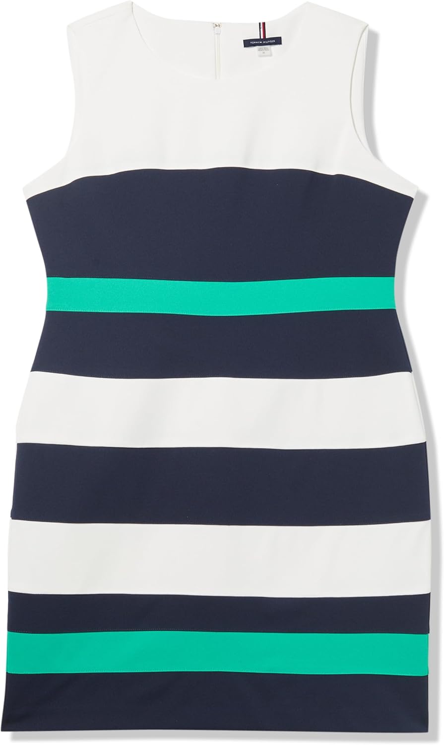 Женское мини-платье-футляр без рукавов Tommy Hilfiger из крепа-скуба в полоску, Ivory/Sky Captain/Parakeet
Женское мини-платье-футляр без рукавов Tommy Hilfiger из крепа-скуба в полоску, Ivory/Sky Captain/Parakeet