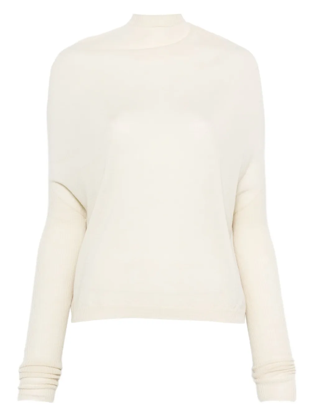 Ребристый свитер с высоким воротом Rick Owens, нейтральный
Ребристый свитер с высоким воротом Rick Owens, нейтральный