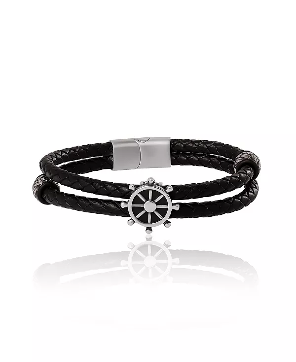 Мужской черный плетеный кожаный браслет с морским штурвалом Lucky Brand, black/silver
Мужской черный плетеный кожаный браслет с морским штурвалом Lucky Brand, black/silver