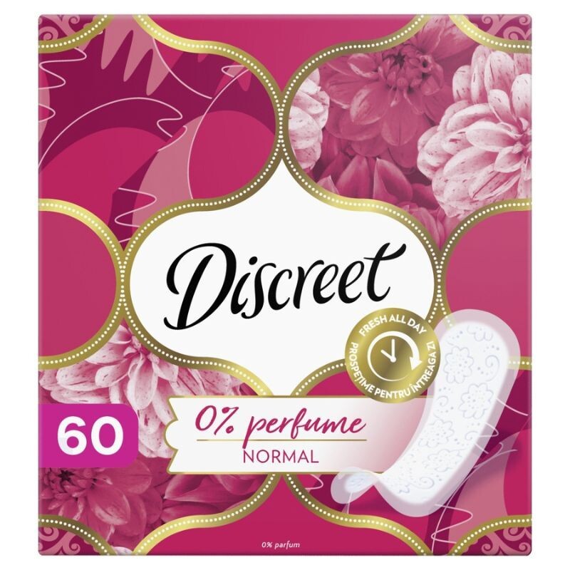 Discreet Normal ежедневные прокладки, 60 шт.
Discreet Normal ежедневные прокладки, 60 шт.