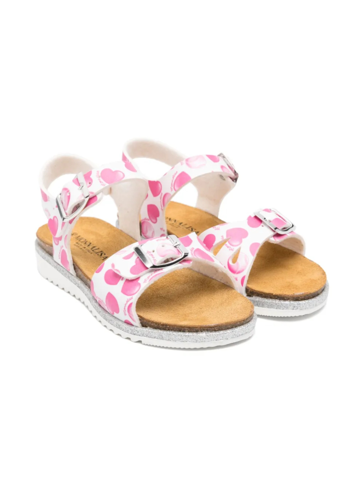 Сандалии с сердечным принтом Monnalisa, белый
Сандалии с сердечным принтом Monnalisa, белый