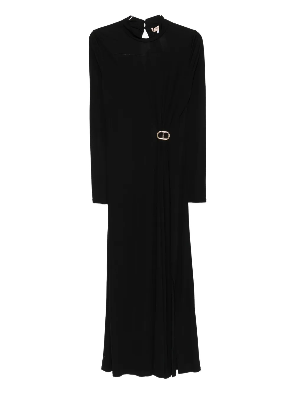 Платье миди с высоким воротом и пряжкой TWINSET, черный
Платье миди с высоким воротом и пряжкой TWINSET, черный