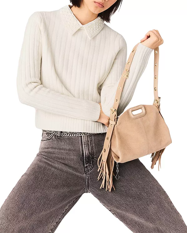 Свитер с ребристым воротником Maje, белый
Свитер с ребристым воротником Maje, белый